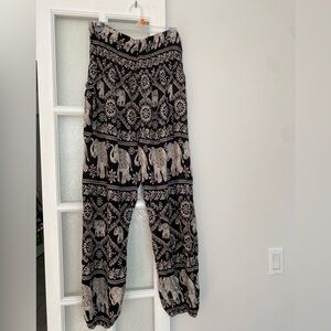 Black and White Elephant Pants